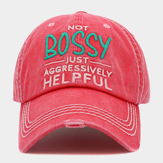 HATEGORY Not Bossy Just Aggressively Helpful Message Vintage Baseball Cap