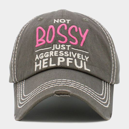 HATEGORY Not Bossy Just Aggressively Helpful Message Vintage Baseball Cap