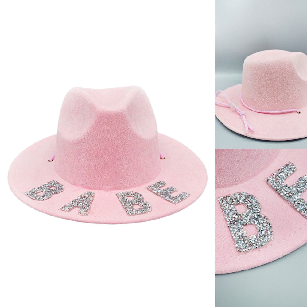HATEGORY Bling BABE Message Pointed Western Cowboy Hat