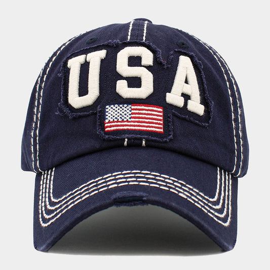 HATEGORY American USA Flag Message Vintage Baseball Cap