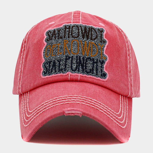 HATEGORY Say Howdy Get Rowdy Stay Punchy Message Vintage Baseball Cap