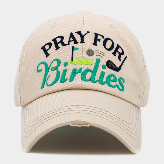 HATEGORY Pray For Birdies Message Golf Vintage Baseball Cap