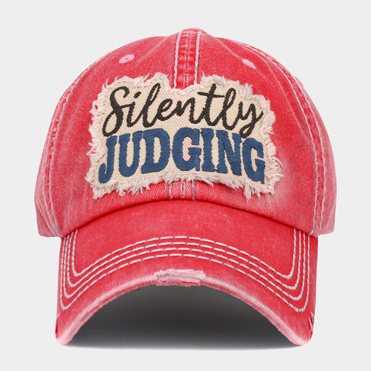 HATEGORY Silently Judging Message Vintage Baseball Cap