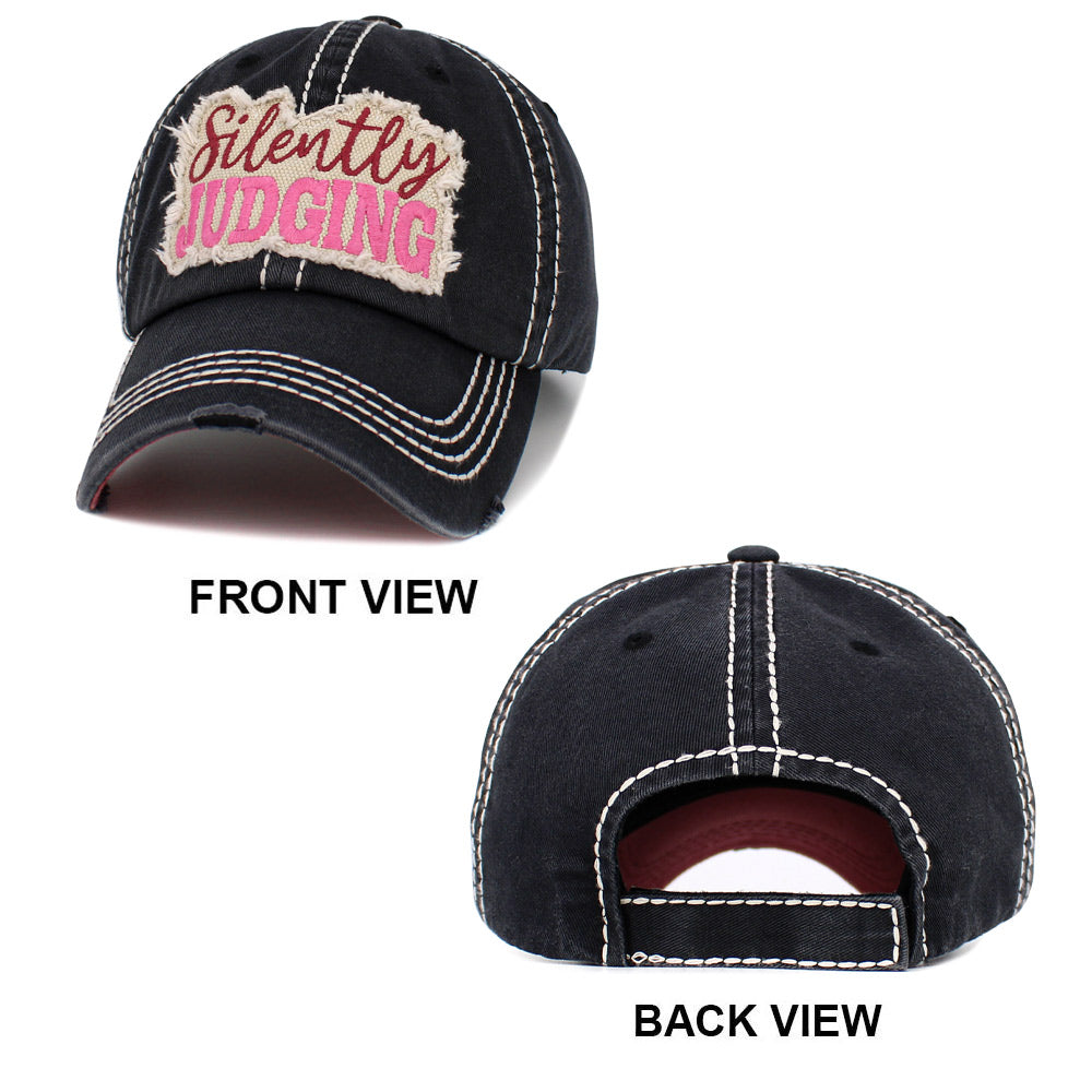 HATEGORY Silently Judging Message Vintage Baseball Cap