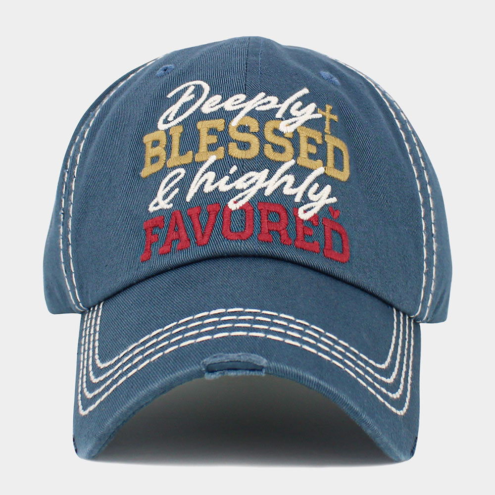 HATEGORY Deeply Blessed and highly Favored Message Vintage Baseball Cap