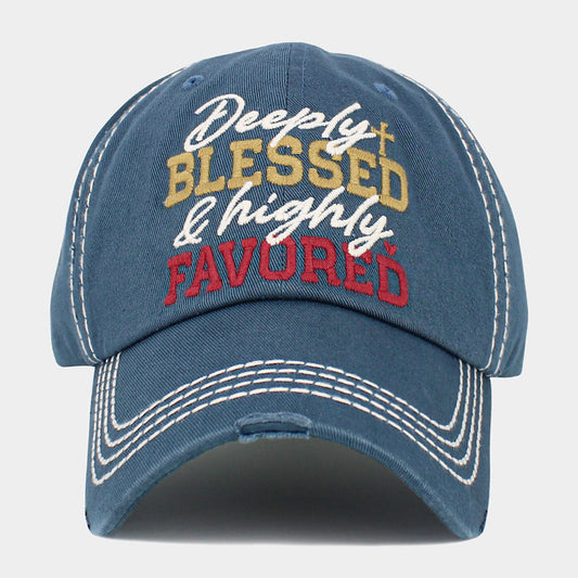 HATEGORY Deeply Blessed and highly Favored Message Vintage Baseball Cap