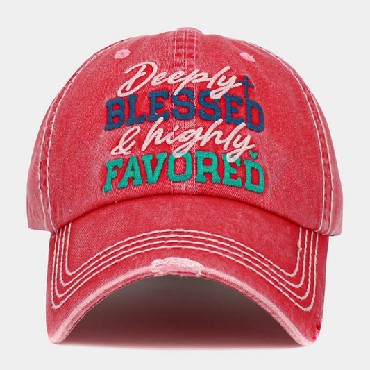 HATEGORY Deeply Blessed and highly Favored Message Vintage Baseball Cap