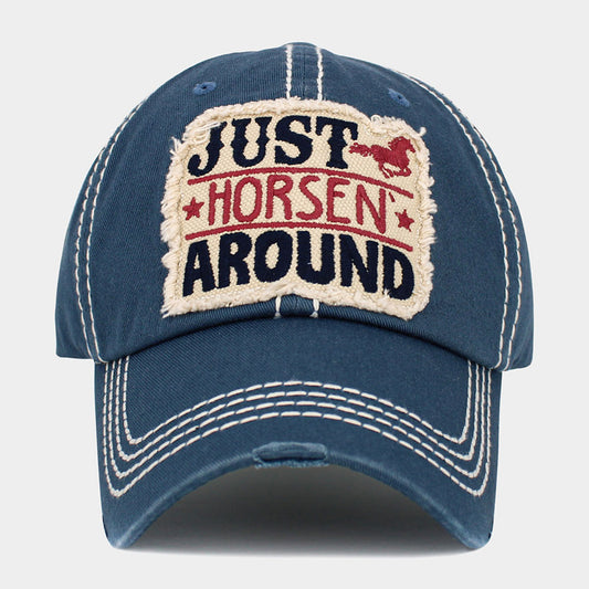 HATEGORY Just Horsen Around Message Vintage Baseball Cap