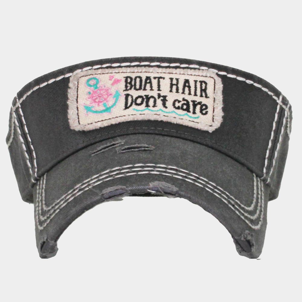 HATEGORY BOAT HAIR Don't care Anchor Vintage Visor Hat