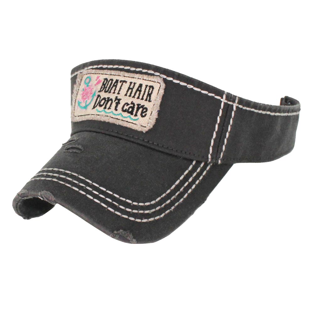 HATEGORY BOAT HAIR Don't care Anchor Vintage Visor Hat