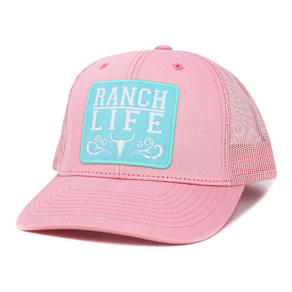 HATEGORY RANCH LIFE Message Steer Head Patch Pointed Mesh Back Trucker Hat
