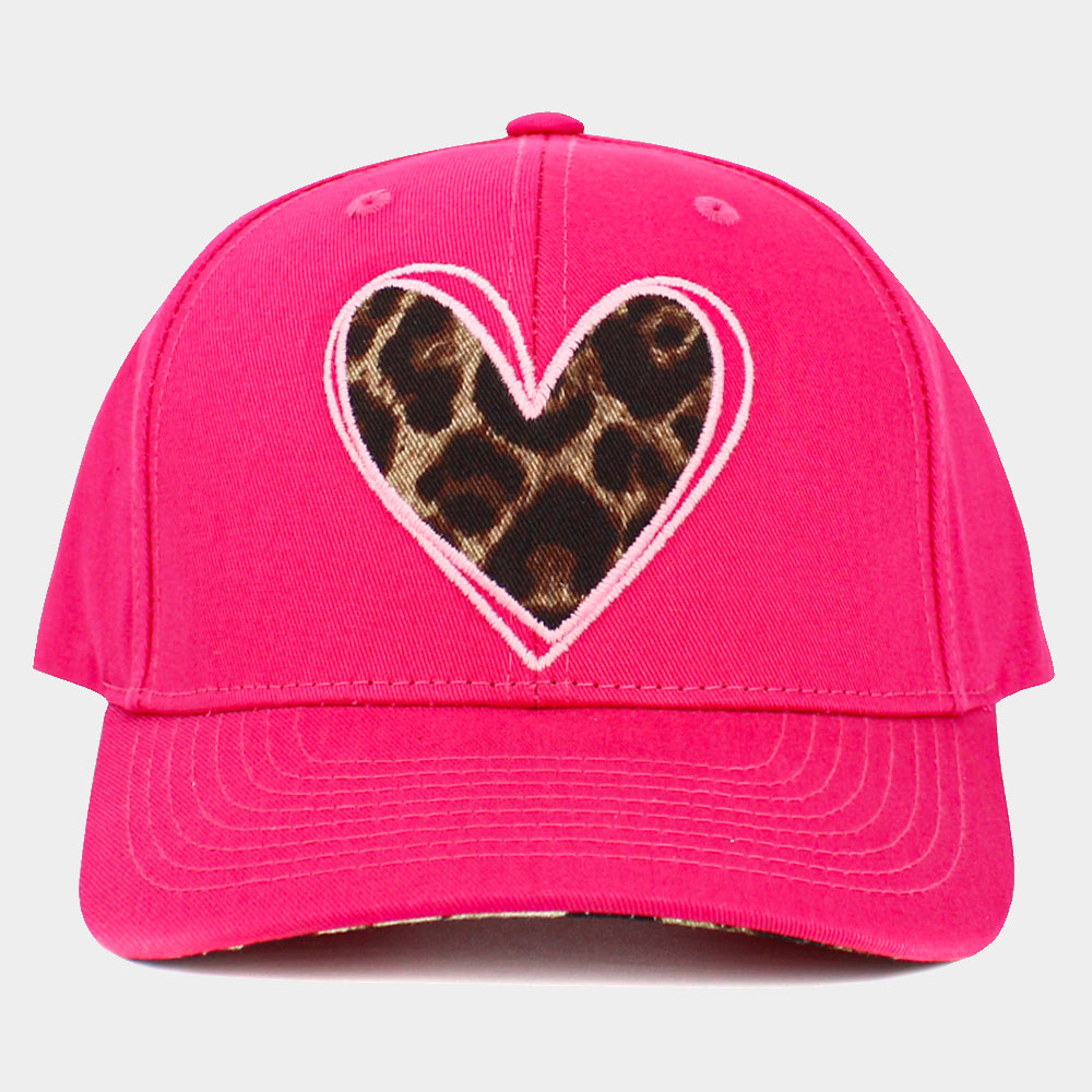 HATEGORY Leopard Heart Front Baseball Cap