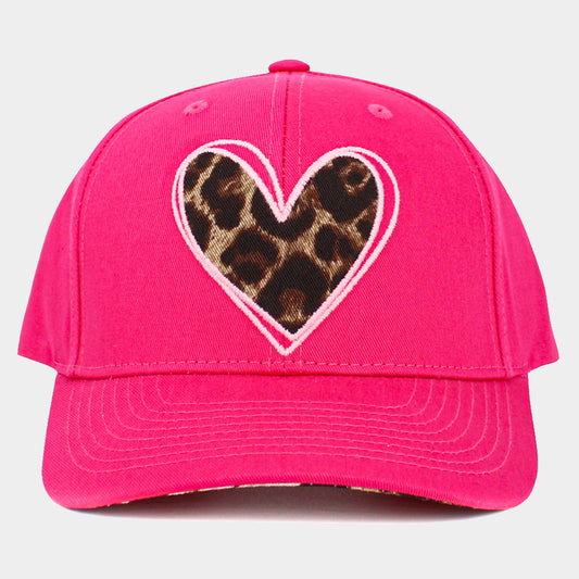 HATEGORY Leopard Heart Front Baseball Cap
