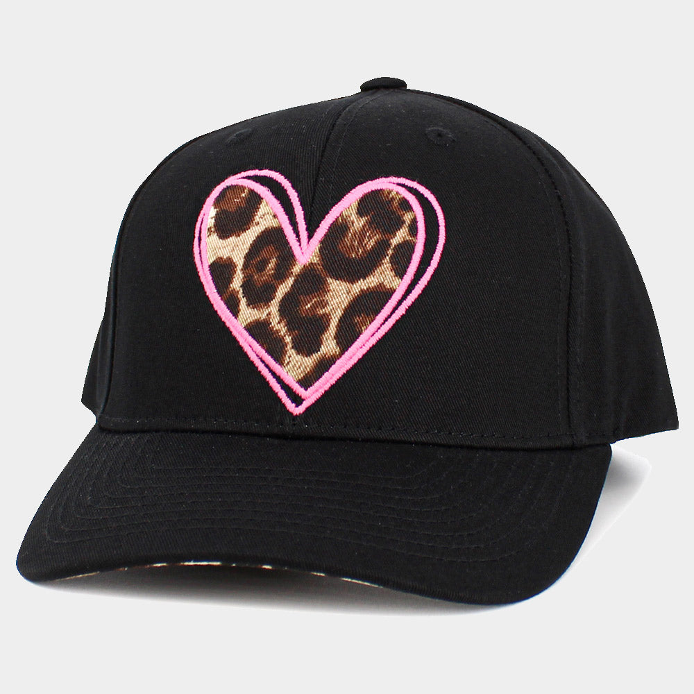 HATEGORY Leopard Heart Front Baseball Cap