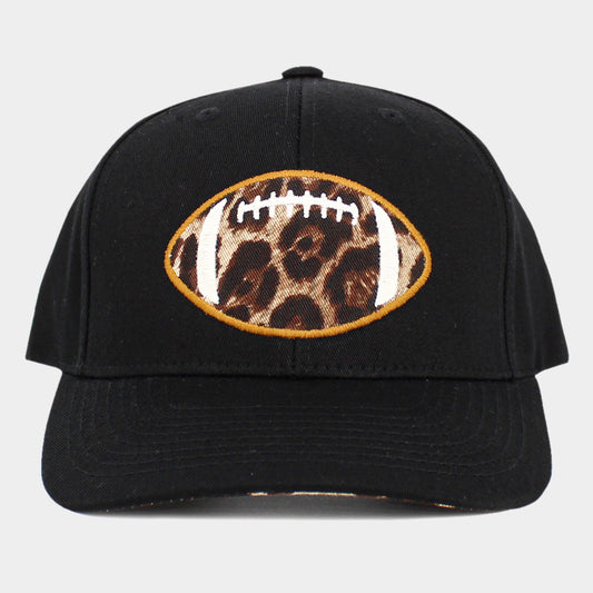 HATEGORY Leopard Football Ball Front Baseball Cap