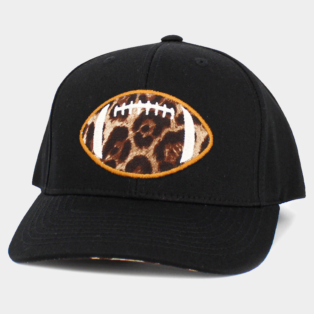HATEGORY Leopard Football Ball Front Baseball Cap