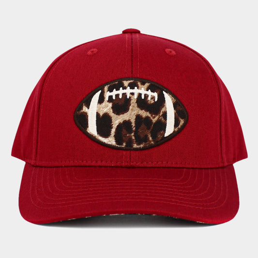 HATEGORY Leopard Football Ball Front Baseball Cap