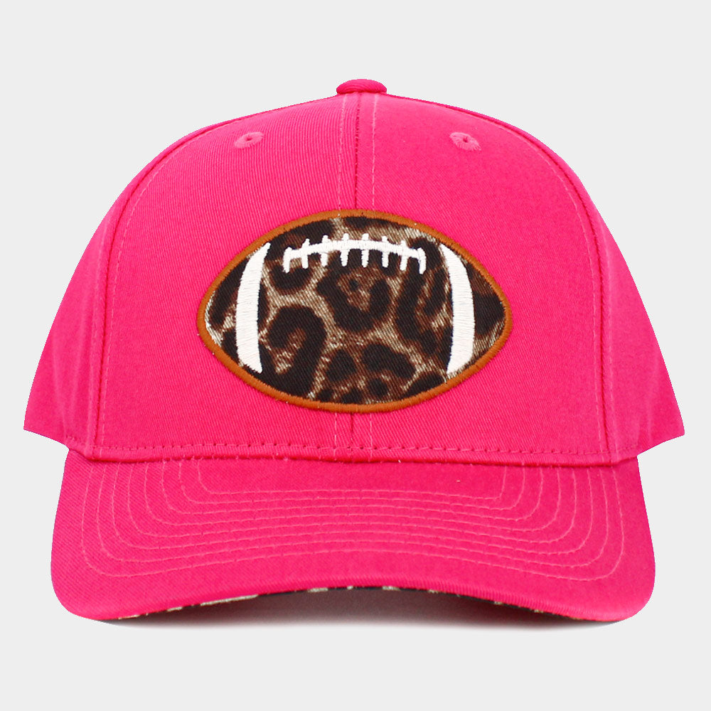 HATEGORY Leopard Football Ball Front Baseball Cap