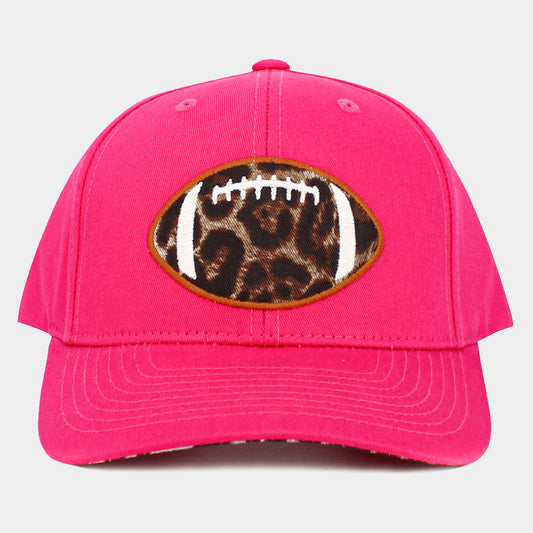 HATEGORY Leopard Football Ball Front Baseball Cap