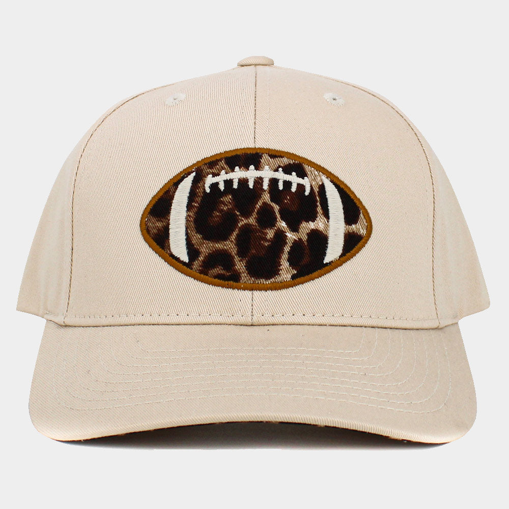 HATEGORY Leopard Football Ball Front Baseball Cap