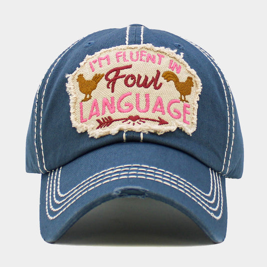 HATEGORY Im Fluent In FOUL LANGUAGE Message Vintage Baseball Cap