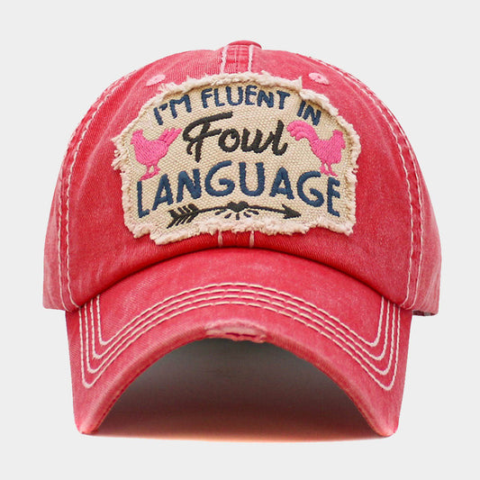HATEGORY Im Fluent In FOUL LANGUAGE Message Vintage Baseball Cap