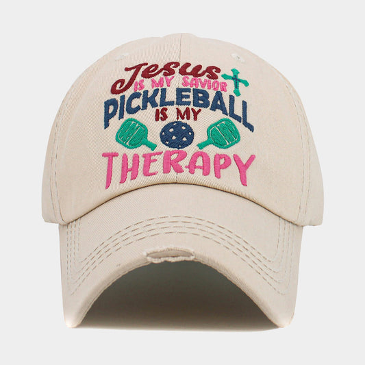 HATEGORY JESUS is My Savior PICKLEBALL is My Therapy Message Vintage Baseball Cap