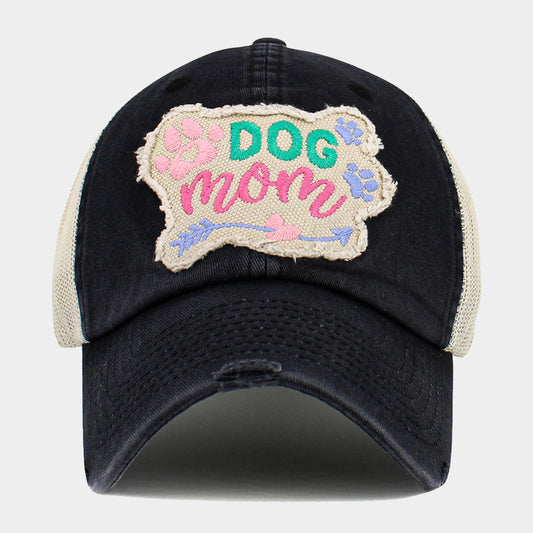 HATEGORY DOG MOM Message Vintage Baseball Cap