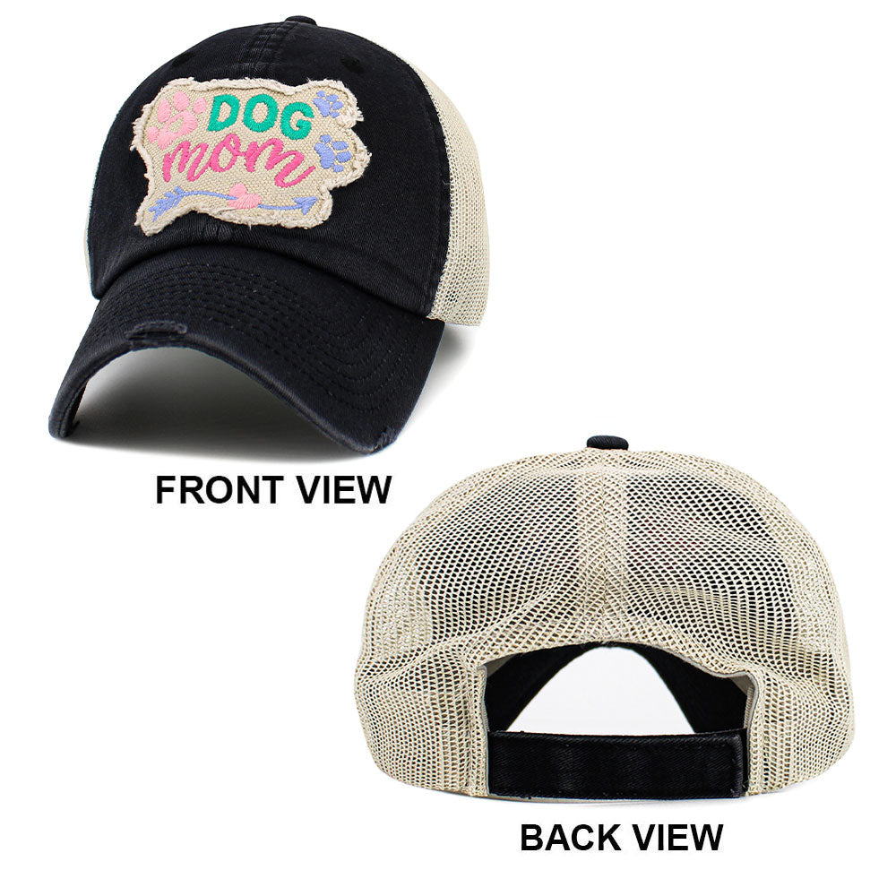 HATEGORY DOG MOM Message Vintage Baseball Cap