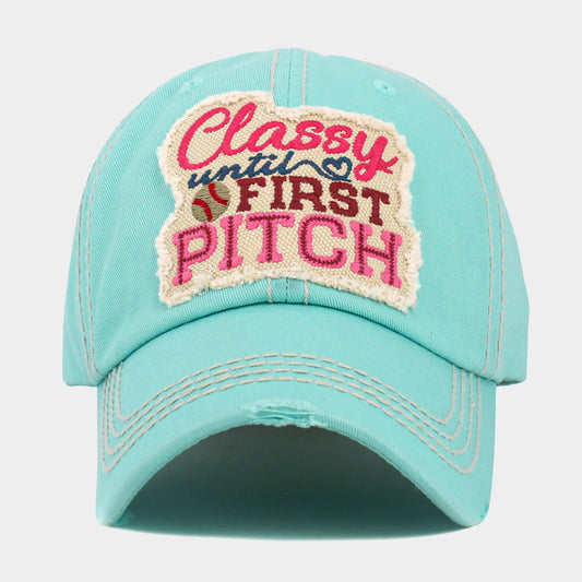 HATEGORY CLASSY UNTIL FIRST PITCH Message Vintage Baseball Cap