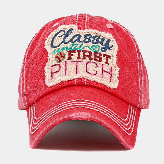 HATEGORY CLASSY UNTIL FIRST PITCH Message Vintage Baseball Cap