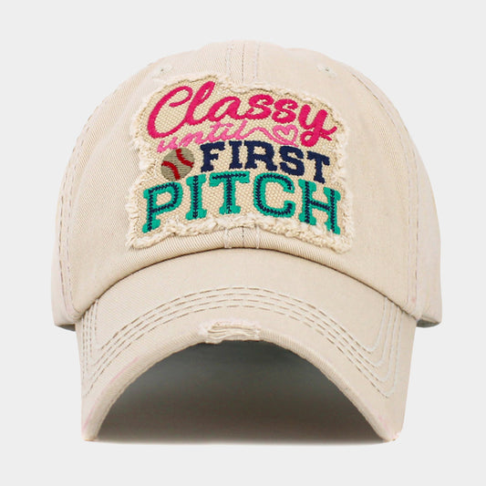 HATEGORY CLASSY UNTIL FIRST PITCH Message Vintage Baseball Cap
