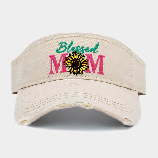 HATEGORY Blessed Mom Sunflower Vintage Visor Hat