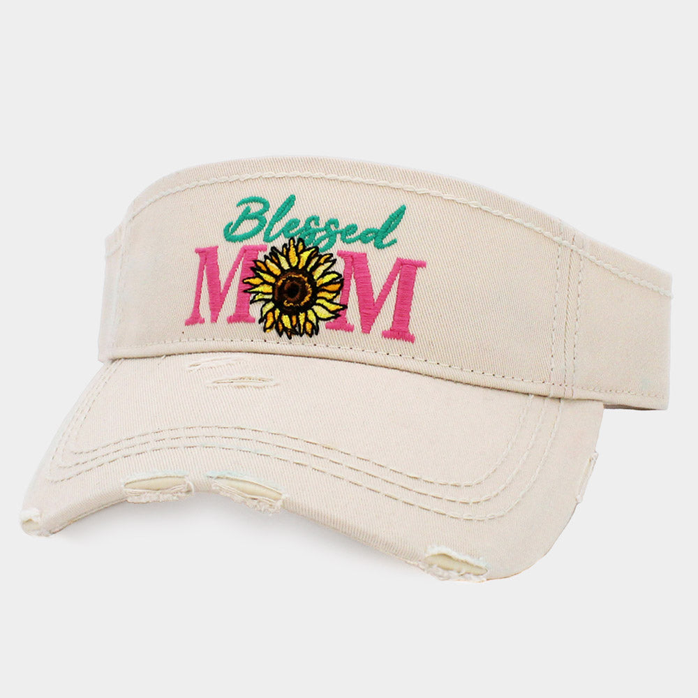 HATEGORY Blessed Mom Sunflower Vintage Visor Hat
