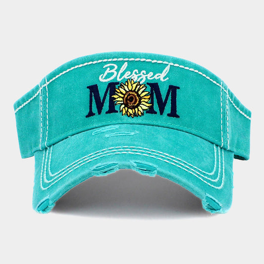 HATEGORY Blessed Mom Sunflower Vintage Visor Hat