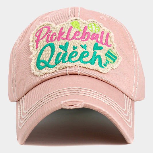 HATEGORY Pickleball Queen Patch Accented Vintage Baseball Cap