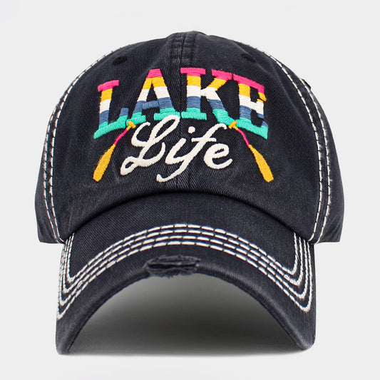 HATEGORY LAKE Life Message Vintage Baseball Cap