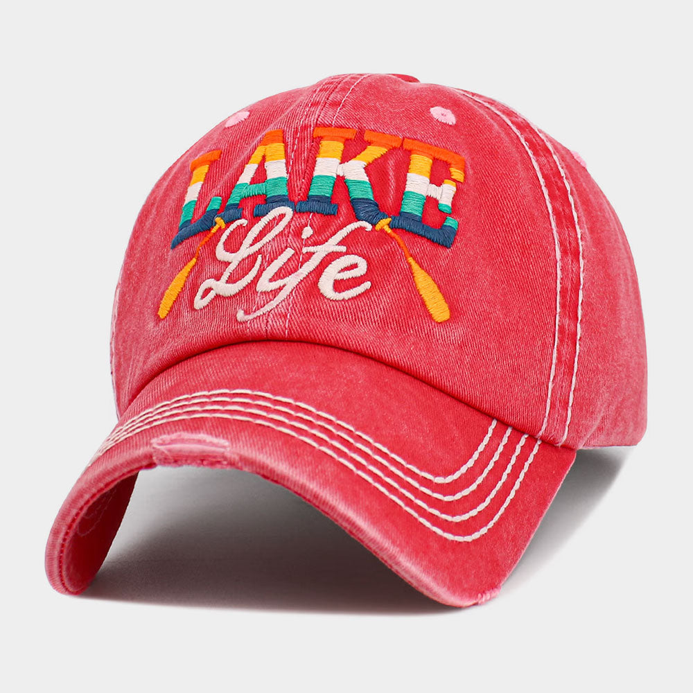 HATEGORY LAKE Life Message Vintage Baseball Cap