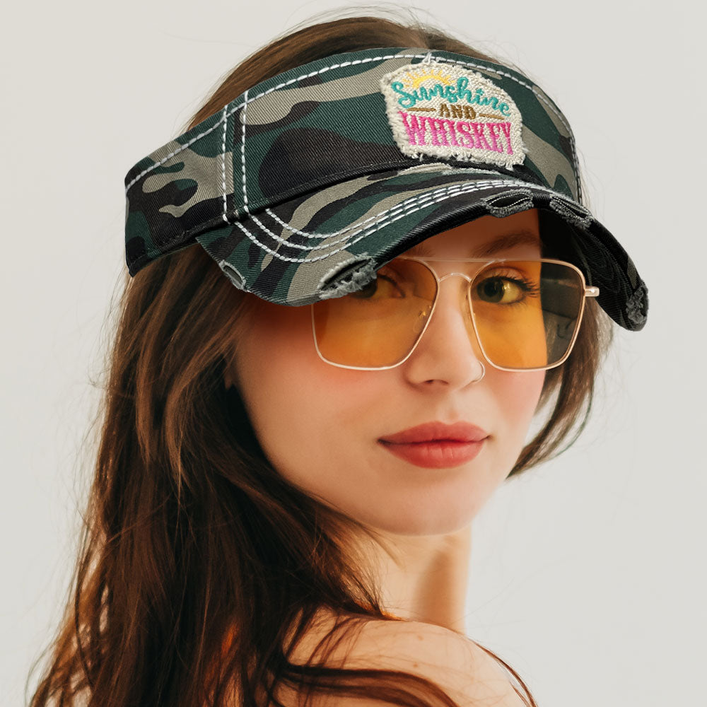 HATEGORY Sunshine And Whiskey Vintage Visor Hat