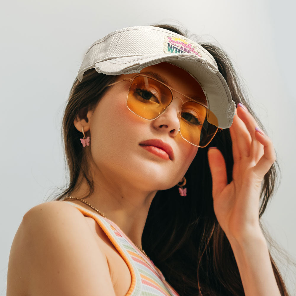 HATEGORY Sunshine And Whiskey Vintage Visor Hat