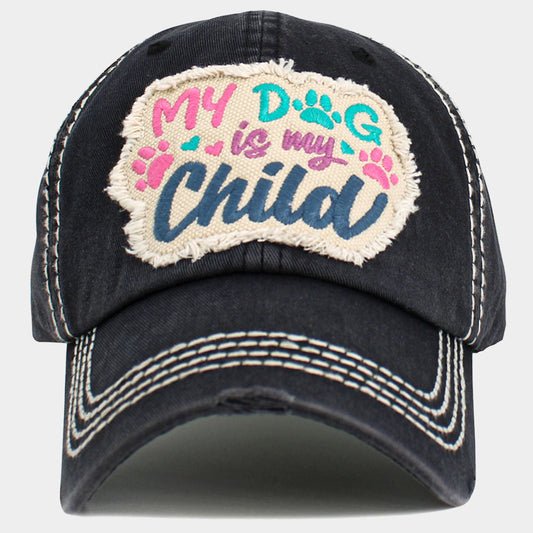HATEGORY MY DOG IS MY CHILD Message Vintage Baseball Cap