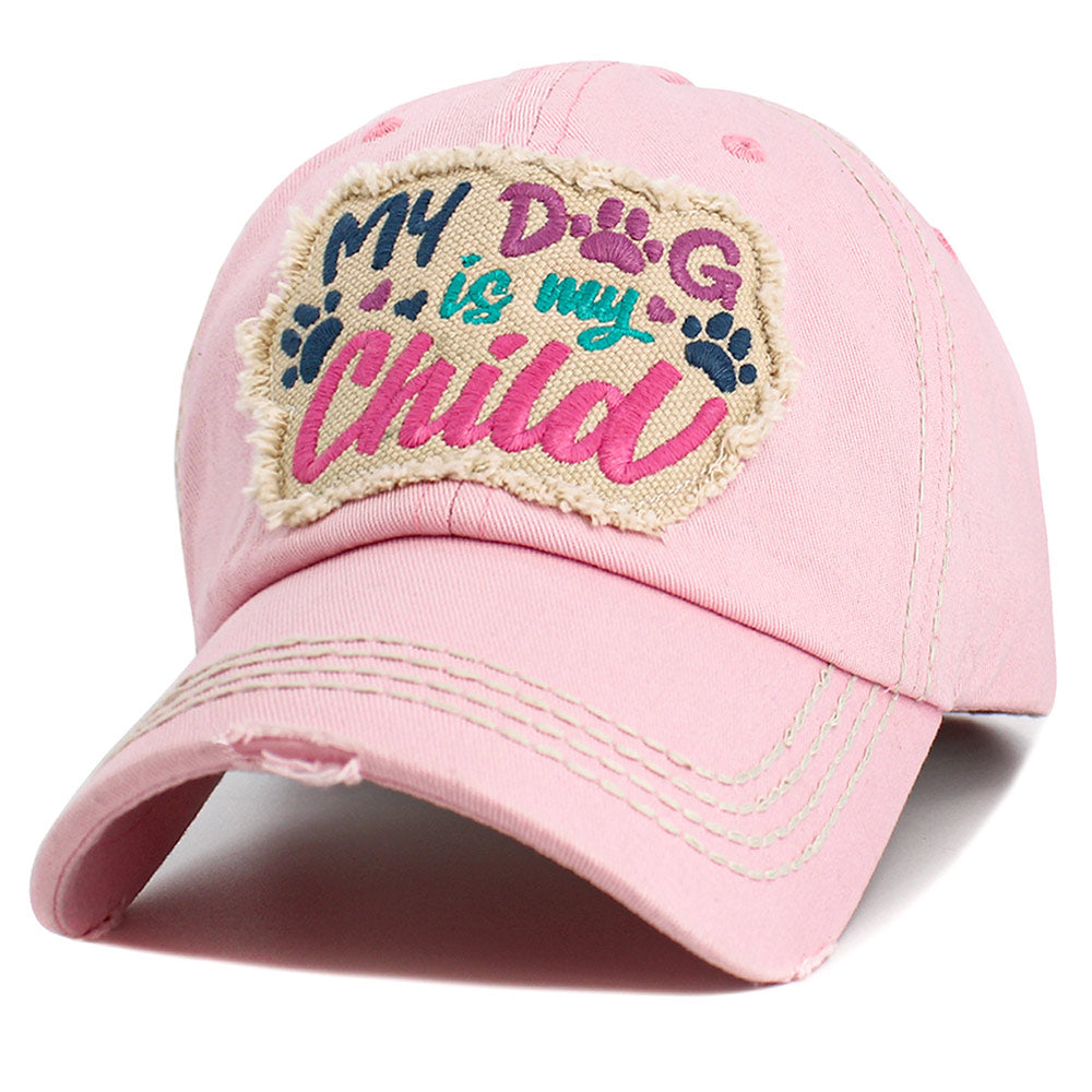 HATEGORY MY DOG IS MY CHILD Message Vintage Baseball Cap