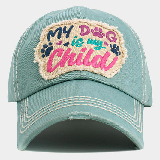 HATEGORY MY DOG IS MY CHILD Message Vintage Baseball Cap