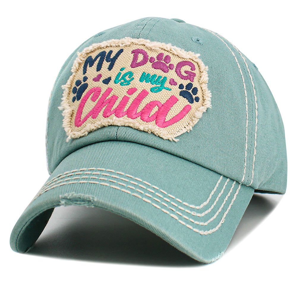 HATEGORY MY DOG IS MY CHILD Message Vintage Baseball Cap