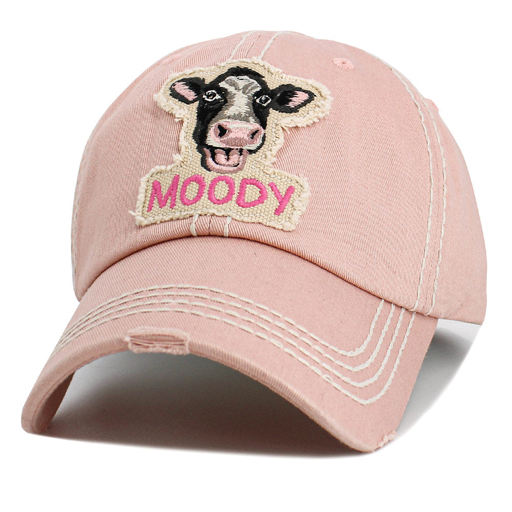 HATEGORY MOODY Message Cow Vintage Baseball Cap