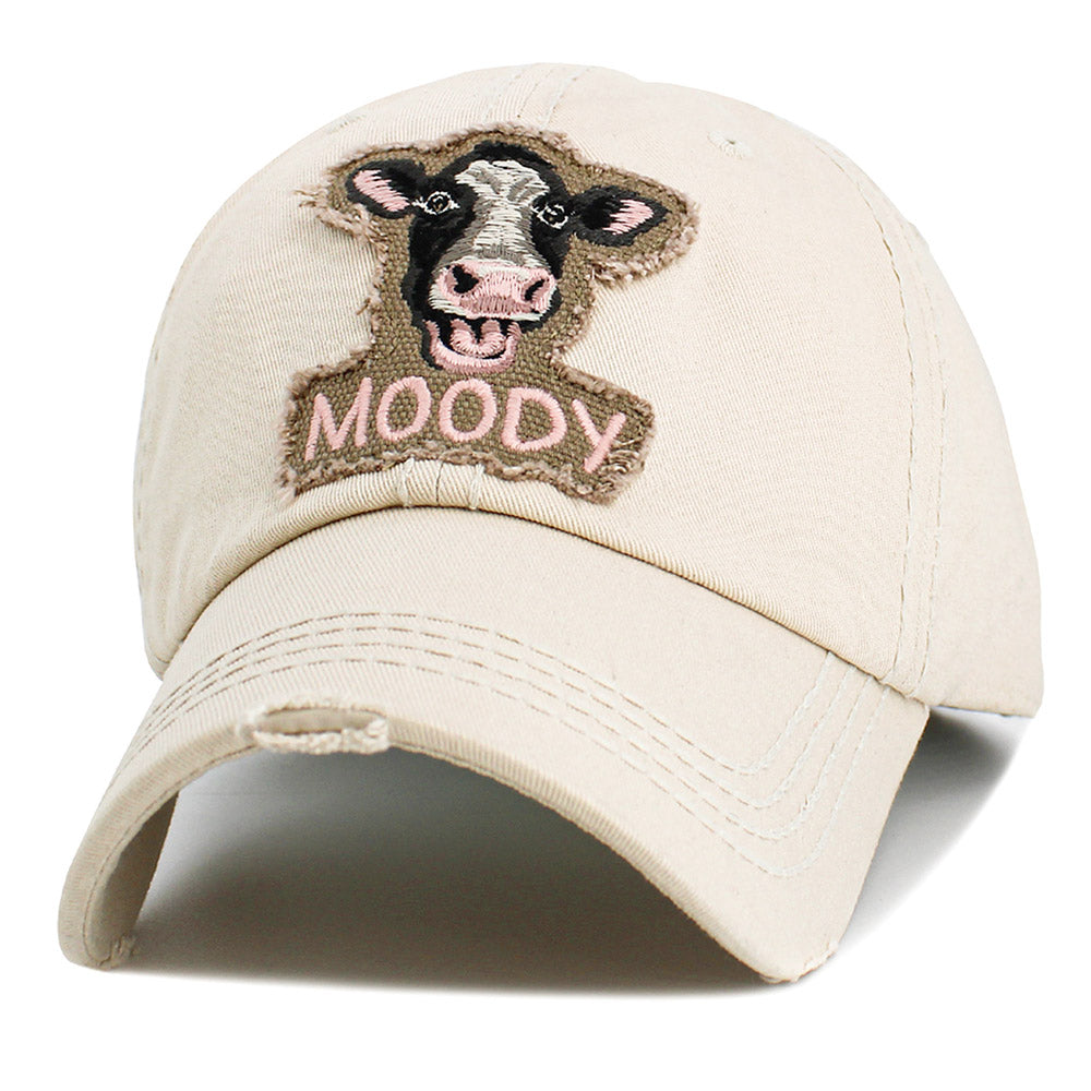 HATEGORY MOODY Message Cow Vintage Baseball Cap