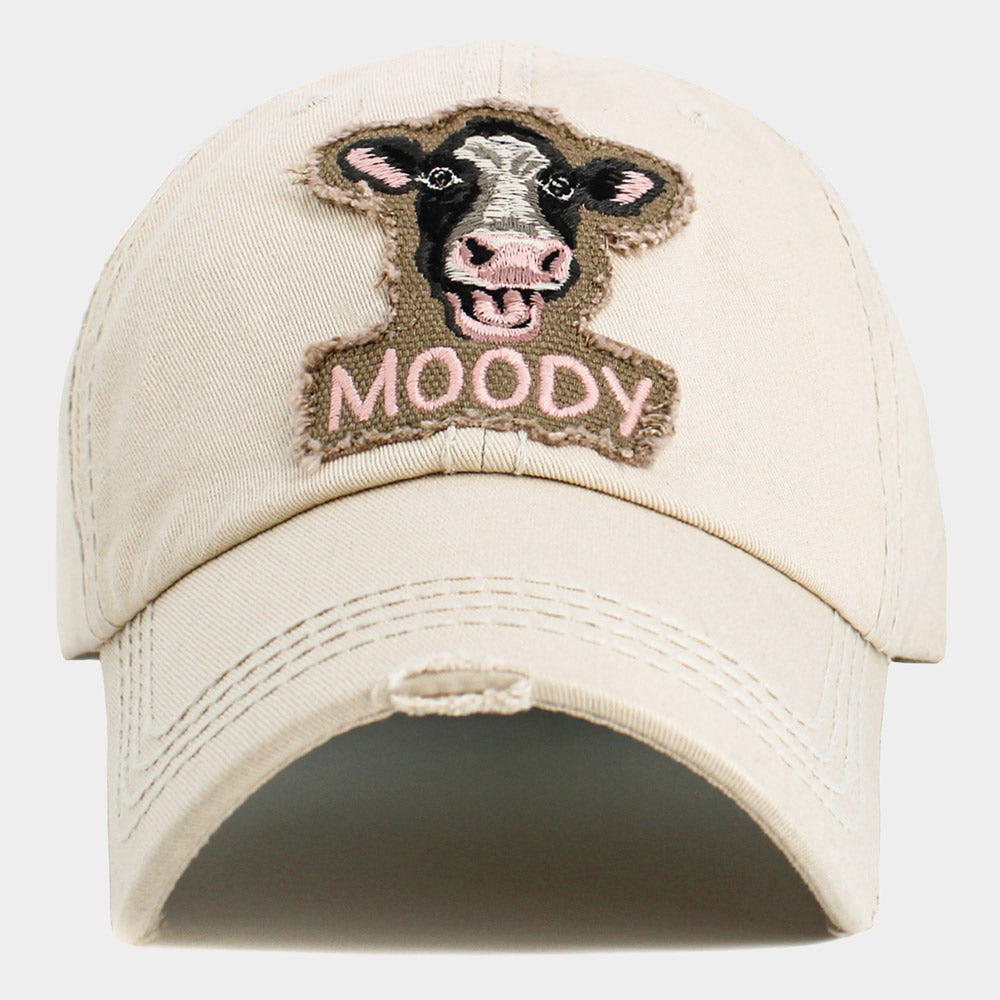 HATEGORY MOODY Message Cow Vintage Baseball Cap