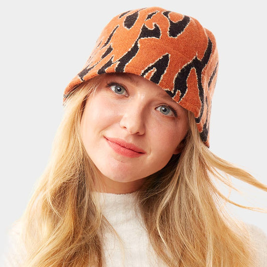 HATEGORY Animal Patterned Soft Fabric Bucket Hat