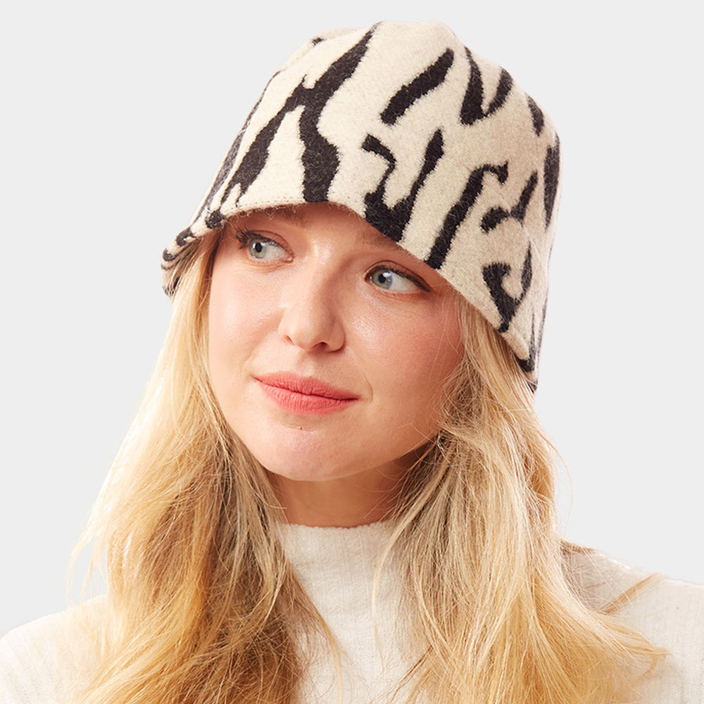 HATEGORY Animal Patterned Soft Fabric Bucket Hat