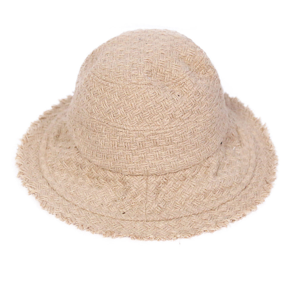 HATEGORY Frayed Edge Woven Bucket Hat